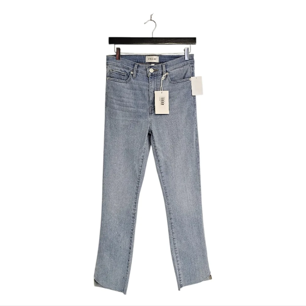 Frame Denim Le High Straight Leg Flare Light Blue Jeans 26 NWT - Picture 1 of 9